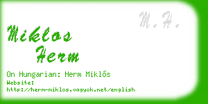 miklos herm business card